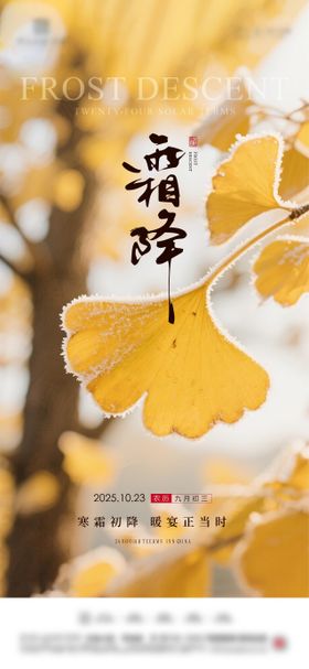 地产霜降节气海报
