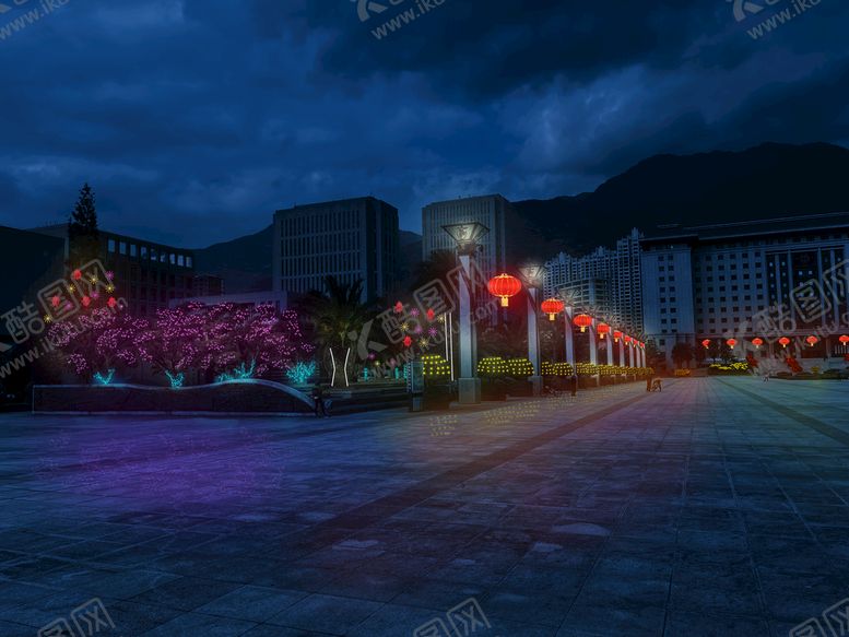 编号：81246909281746088231【酷图网】源文件下载-道路景观夜景亮化设计