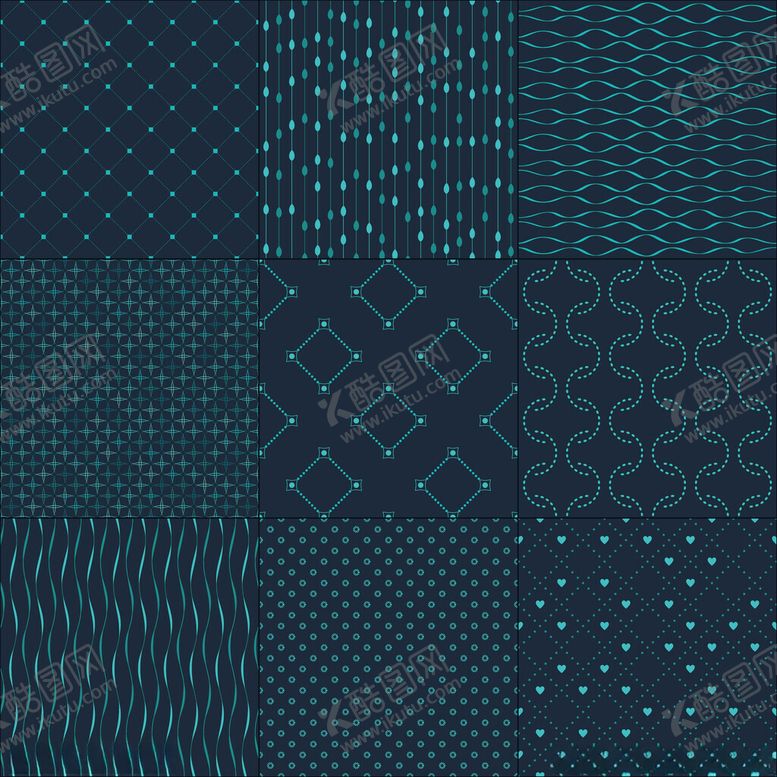 编号：13819711021432201627【酷图网】源文件下载-深蓝系几何图案纹理集合