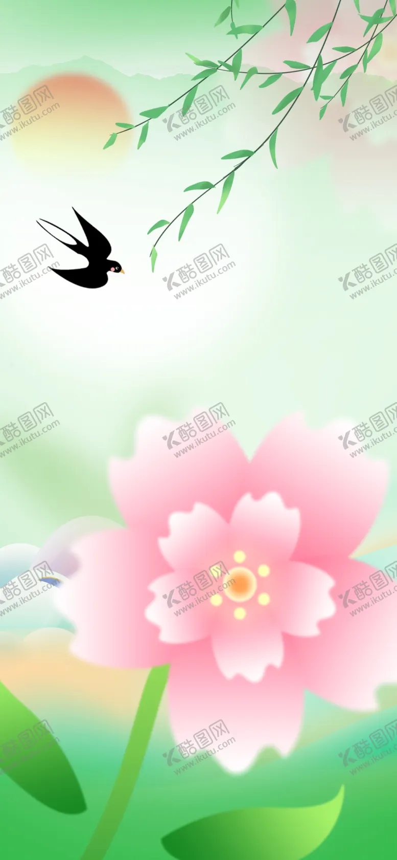 编号：80852502152324332032【酷图网】源文件下载-竖版春日背景