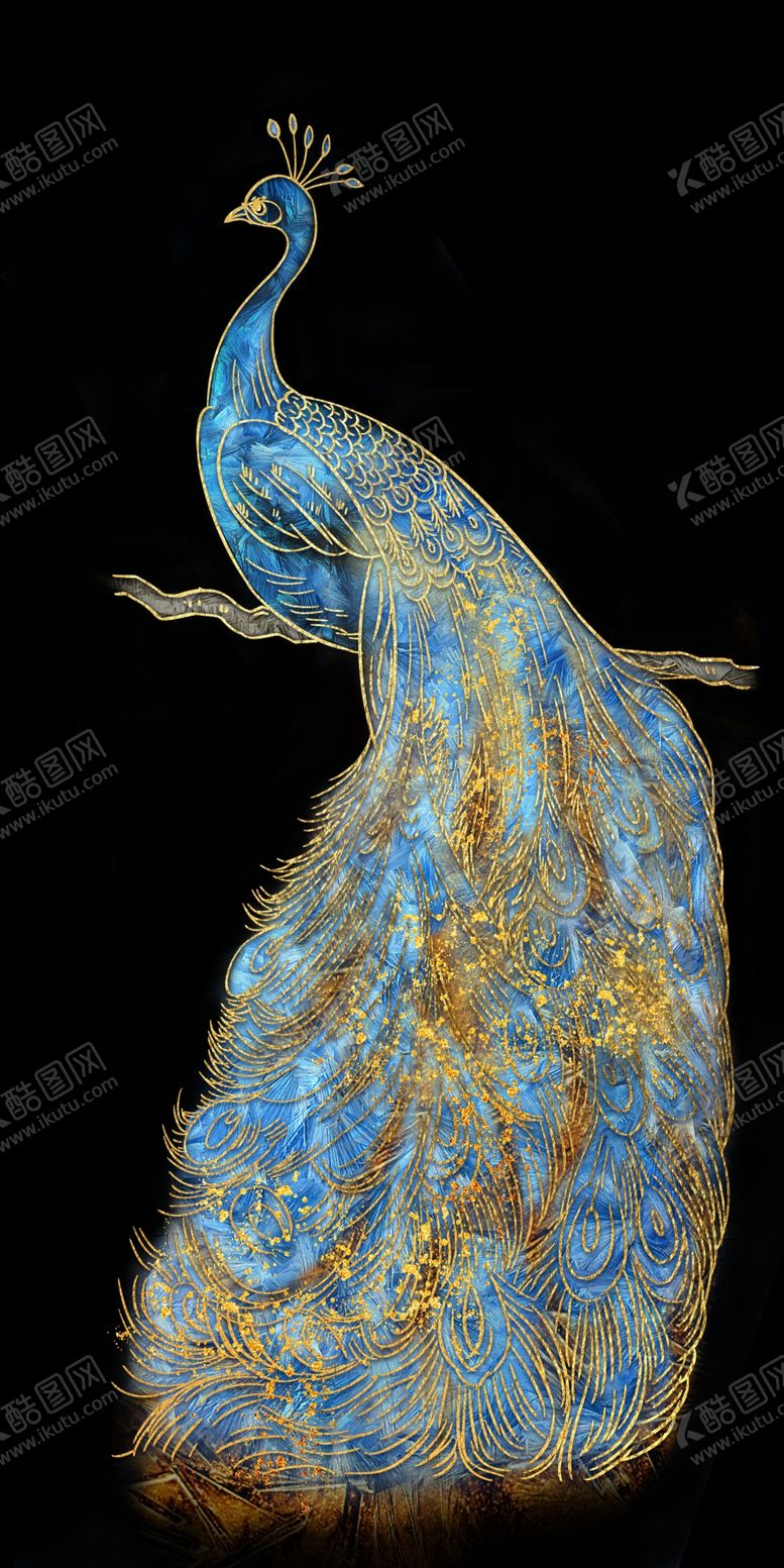 编号：22520204200842056060【酷图网】源文件下载-孔雀玄关装饰画