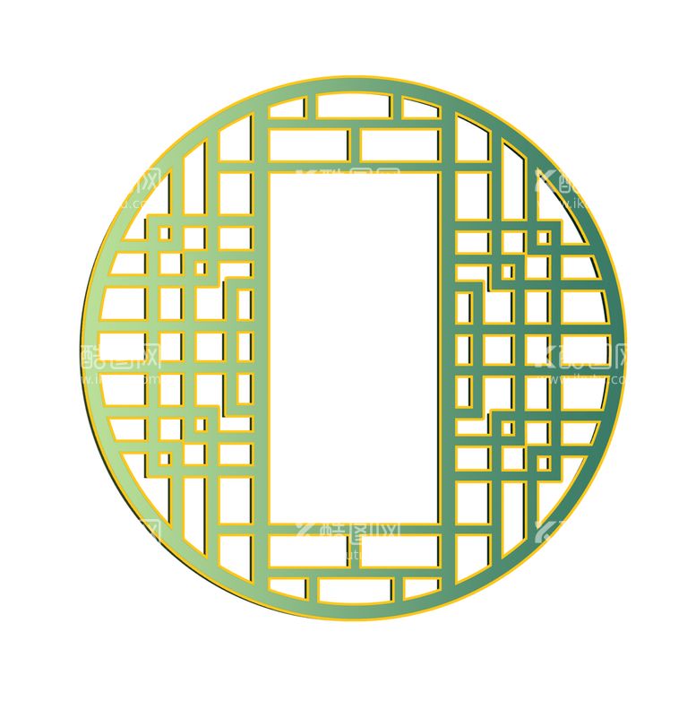 编号：16072509170422526410【酷图网】源文件下载-圆形中式雕花镂空窗户图案