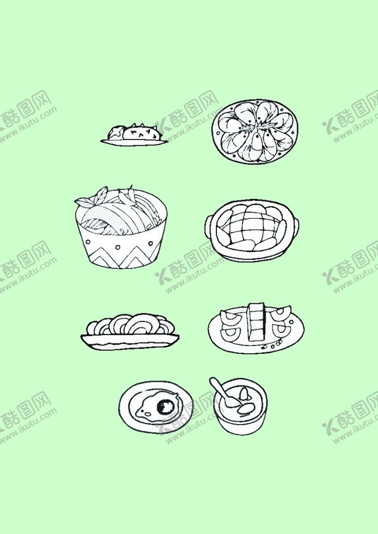 编号：73499201300919161958【酷图网】源文件下载-简笔画菜肴