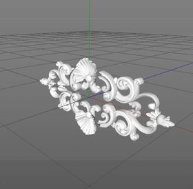 C4D模型雕花石柱残缺破损浮雕