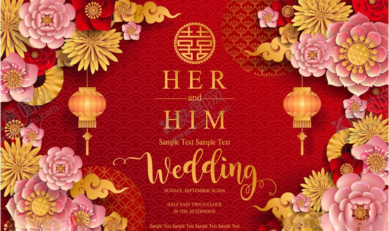 编号：71563610020924418926【酷图网】源文件下载-中式婚礼图片