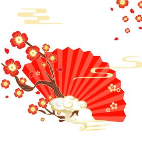 牛年花喜庆插画插图