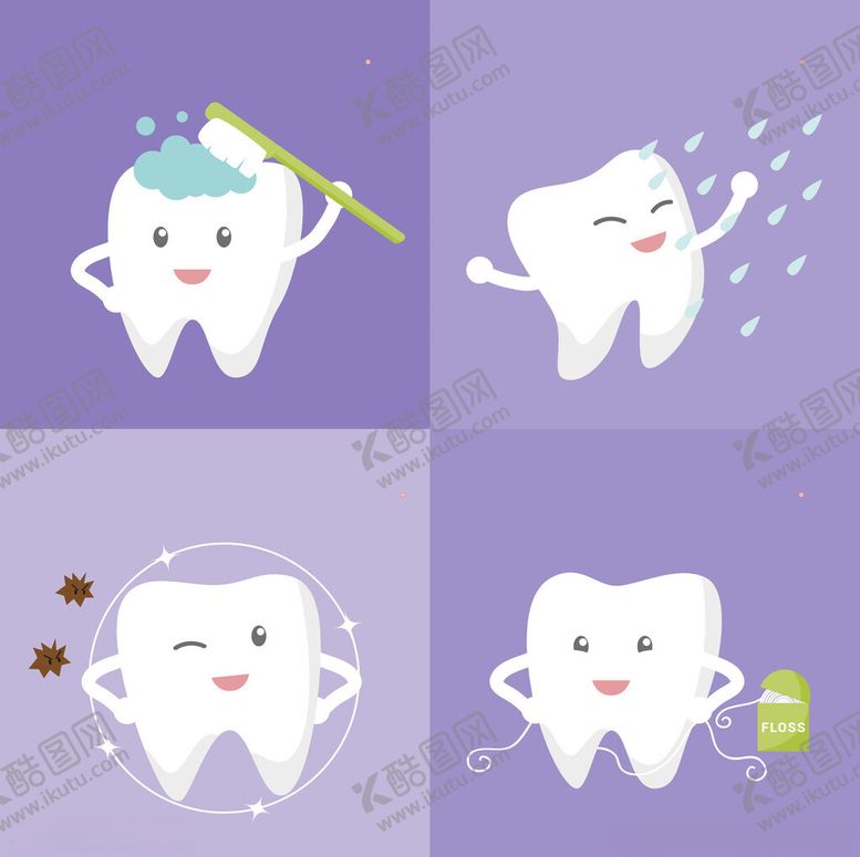 编号：73036911142328401337【酷图网】源文件下载-可爱牙齿的日常清洁瞬间