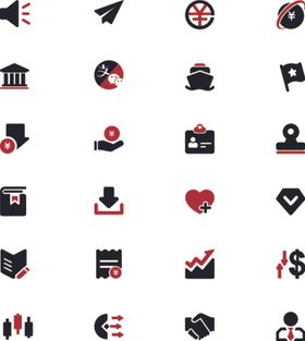 多样简约黑白图标集合