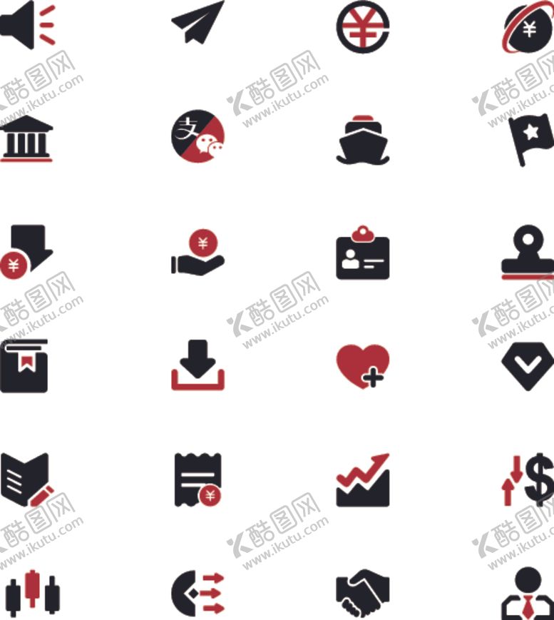 编号：29284404081804288699【酷图网】源文件下载-多样简约黑白图标集合