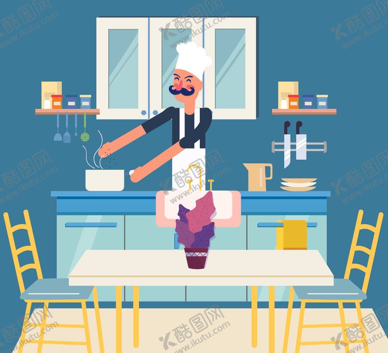 编号：14312010030140205215【酷图网】源文件下载-餐饮烹饪主题卡通插画