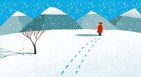 冬季户外雪景插画