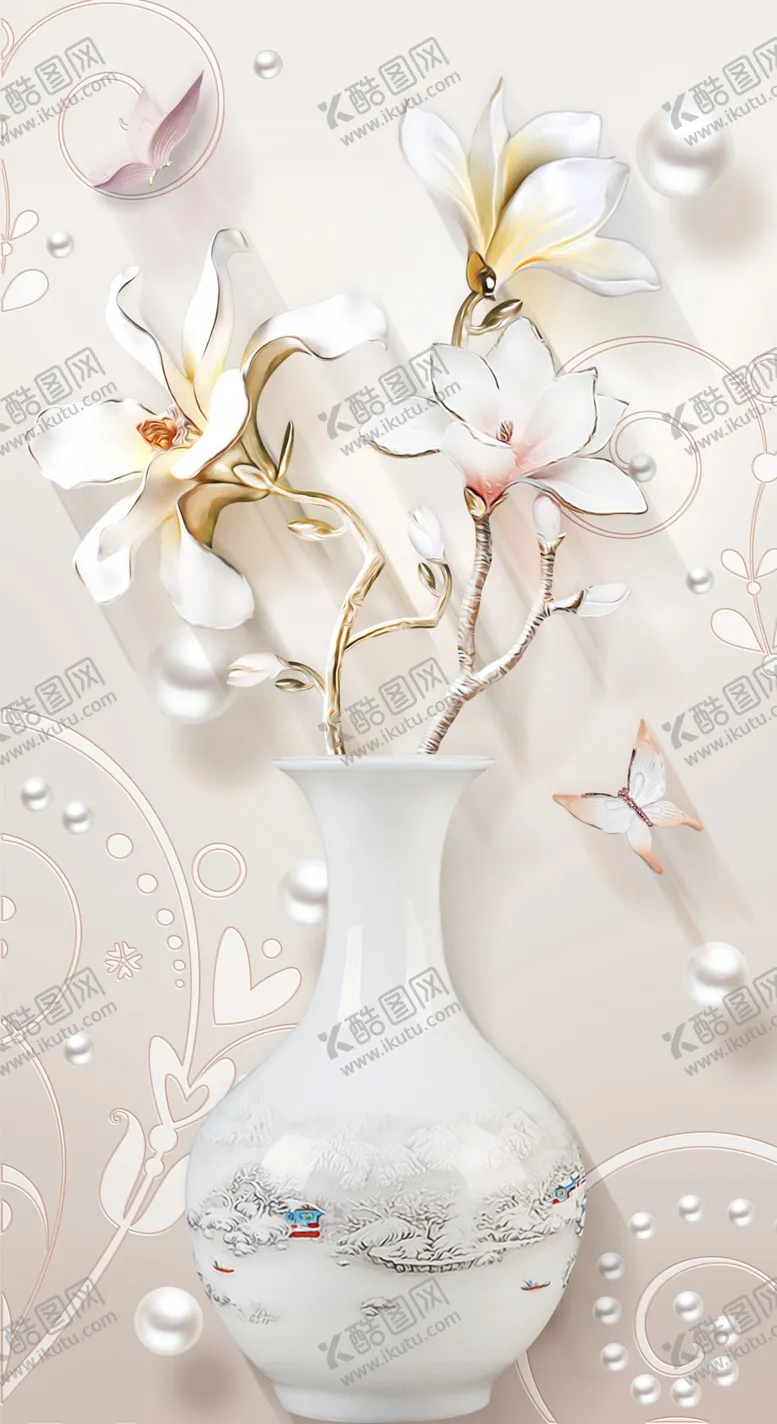 编号：59298607061313071373【酷图网】源文件下载-富贵花开玄关