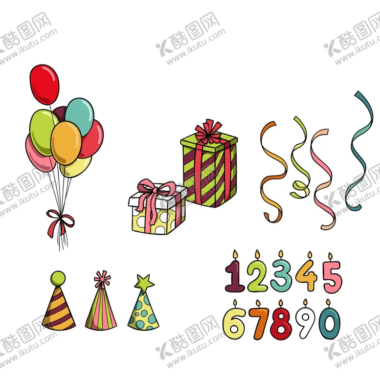 编号：61998801260725088318【酷图网】源文件下载-生日相关元素