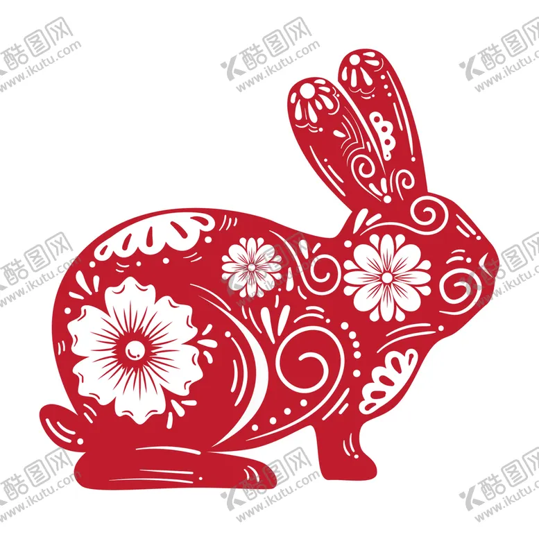编号：53241810090513448631【酷图网】源文件下载-2023新年海报 卡通兔子剪纸