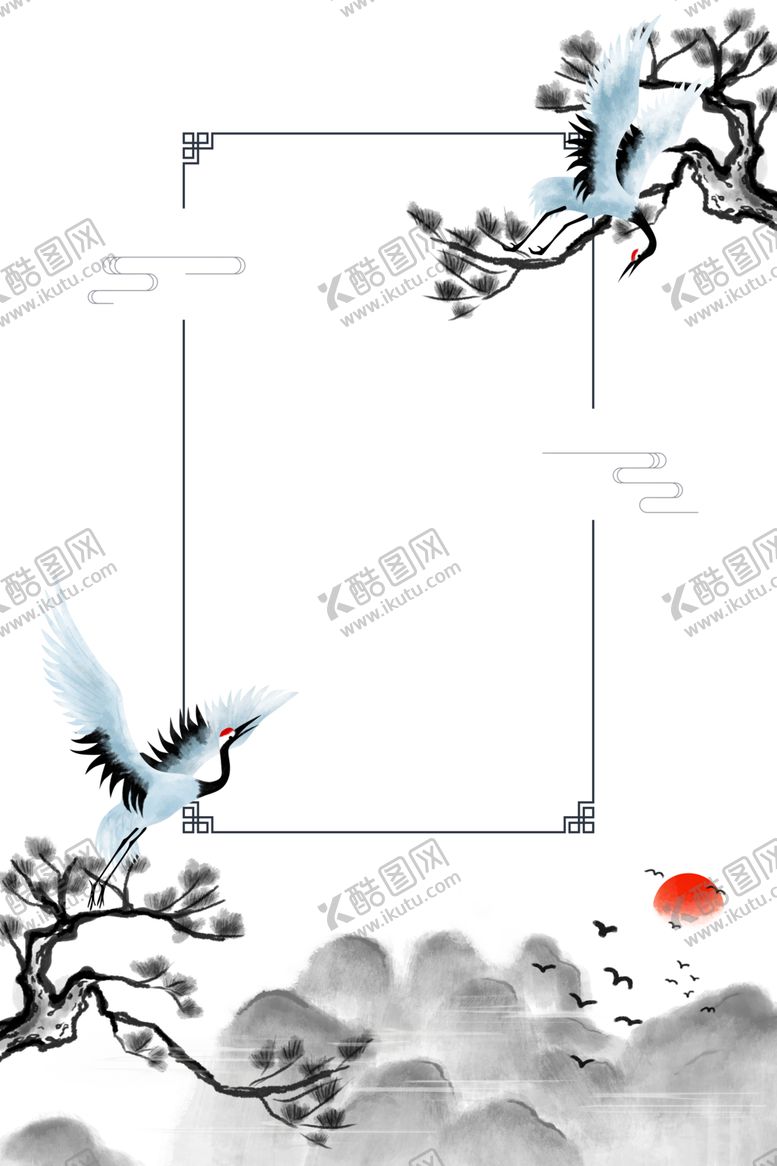 编号：95322305041510134272【酷图网】源文件下载-水墨中国风迎客松