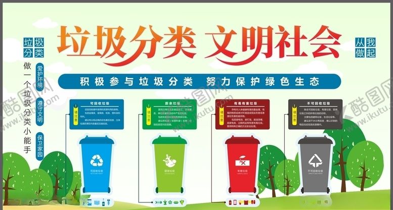 编号：59327107140222379028【酷图网】源文件下载-垃圾分类爱护环境讲文明