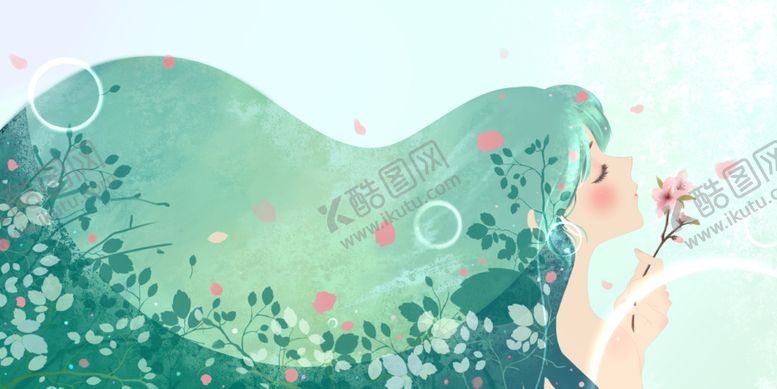 编号：41706109182211292966【酷图网】源文件下载-人物女性插画卡通背景素材
