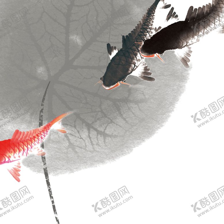 编号：38811404221632162568【酷图网】源文件下载-水墨墨迹鲤鱼