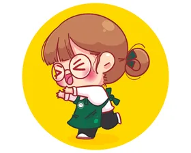 卡通小女孩设计时尚幼儿园素材学生