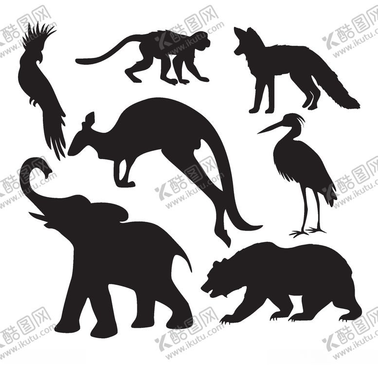 编号：30855109122115166335【酷图网】源文件下载-动物剪影