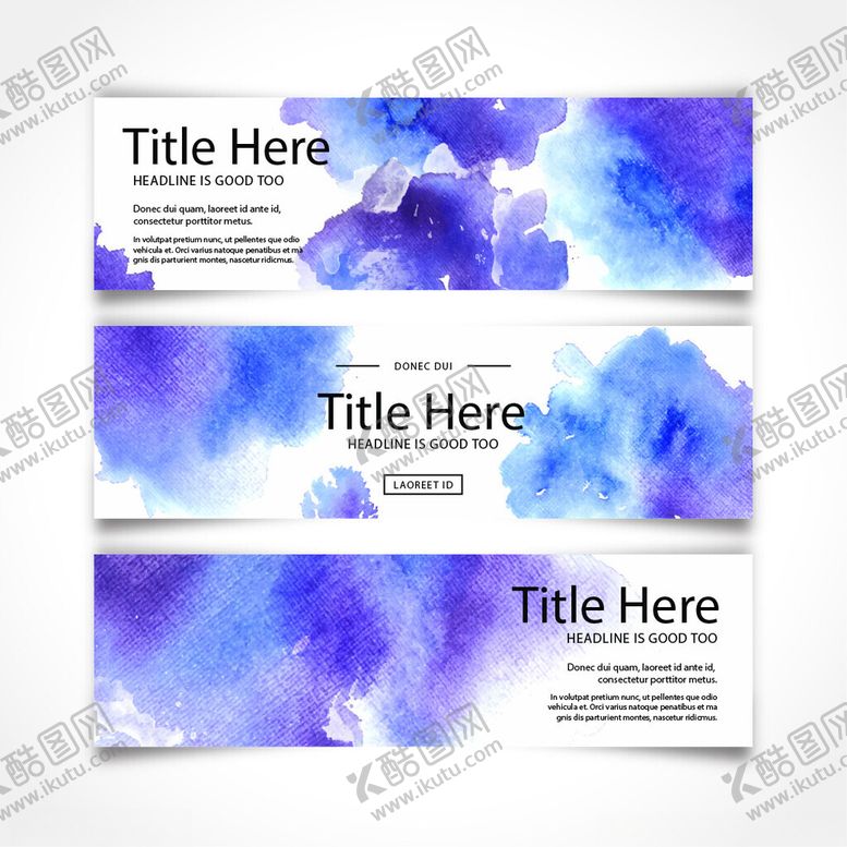 编号：74209204081711406500【酷图网】源文件下载-水彩风格横幅设计模板