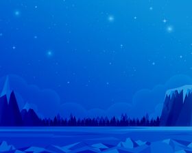 卡通雪景