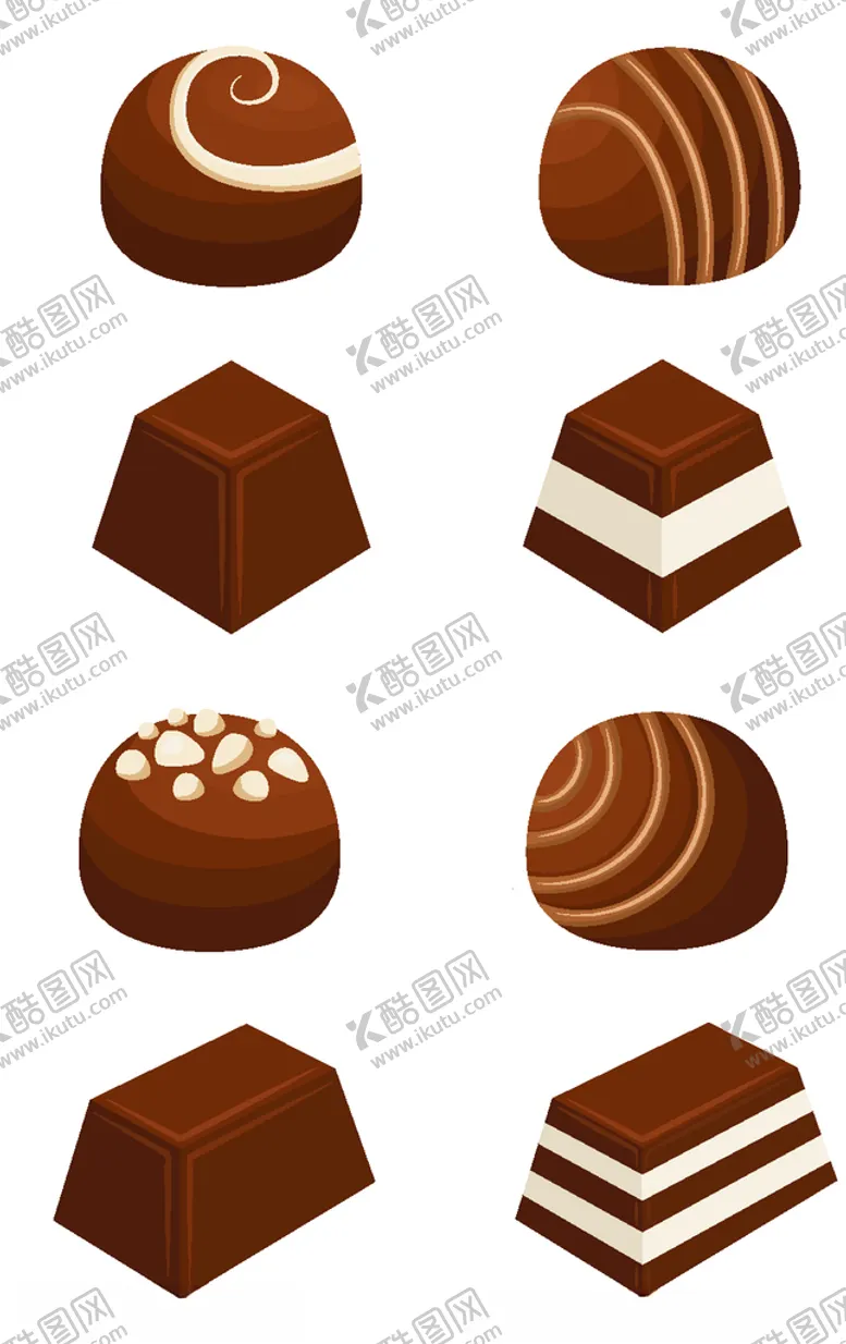 编号：60545106231534065767【酷图网】源文件下载-卡通巧克力美食元素
