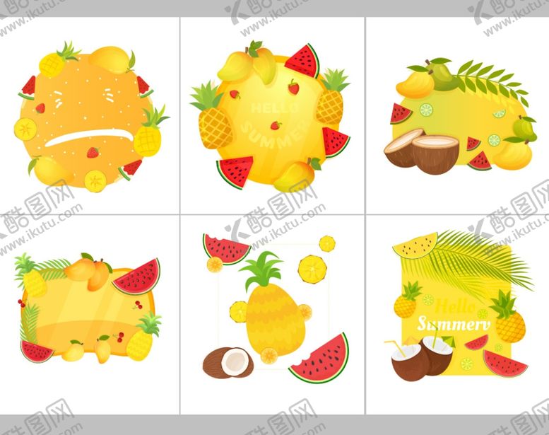 编号：51664409091847587593【酷图网】源文件下载-矢量水果边框