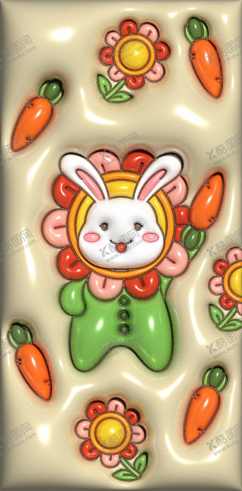 编号：80616712300229108501【酷图网】源文件下载-卡通萝卜兔子膨胀风