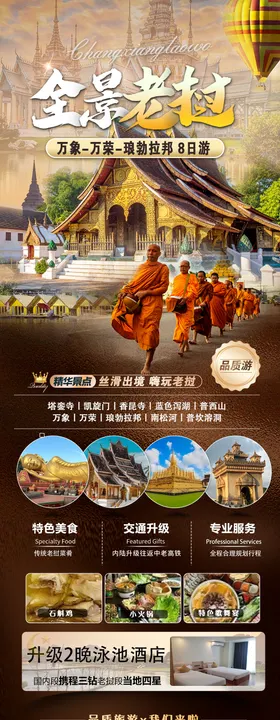 全景老挝旅游海报