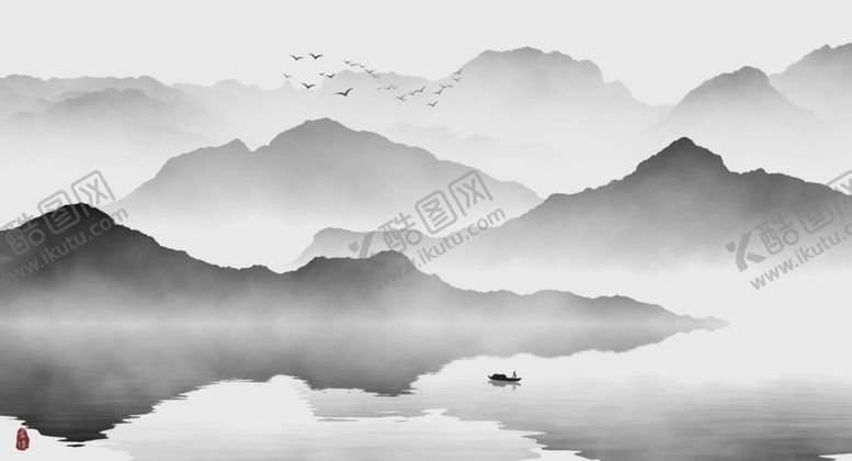 编号：77589207141112253294【酷图网】源文件下载-意境水墨山水画