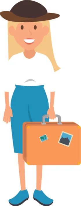 游客旅者观光者旅行箱