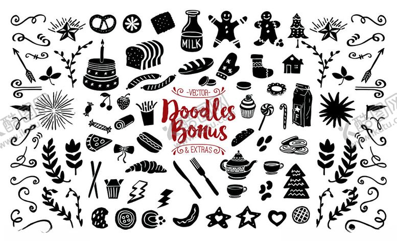 编号：43149711020946009444【酷图网】源文件下载-黑白线稿免扣素材