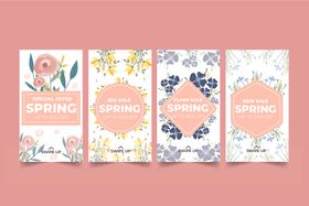 春季花卉图案包装设计