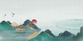 水墨山水间的诗意景象