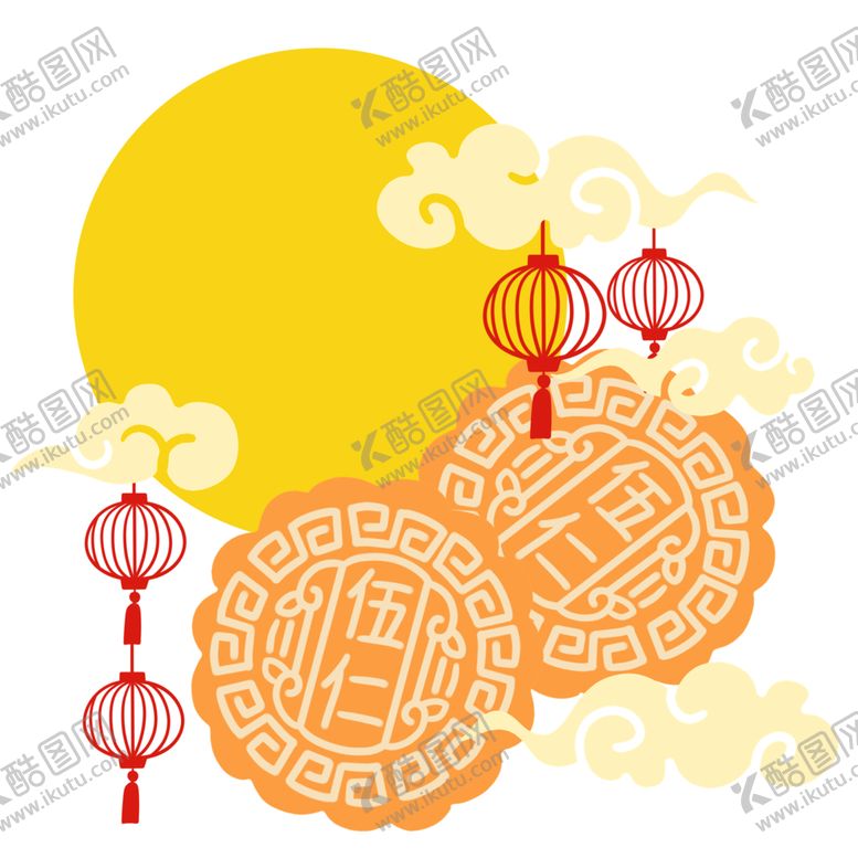 编号：86417301141808371795【酷图网】源文件下载-中秋插画   可爱卡通兔子  