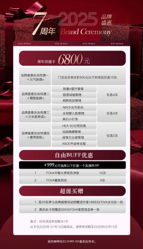 周年庆医美价目表海报