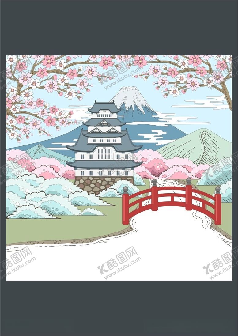 编号：96549312111609397301【酷图网】源文件下载-日本富士山旅游胜地樱花
