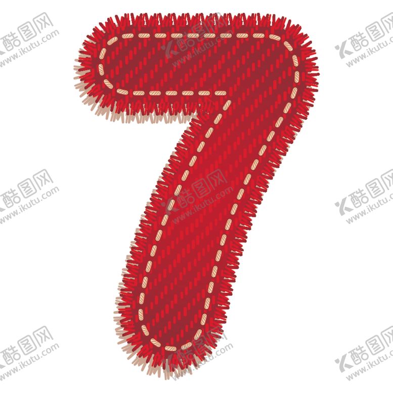 编号：81510409282207117118【酷图网】源文件下载-数字7设计艺术字创意牛仔布字体