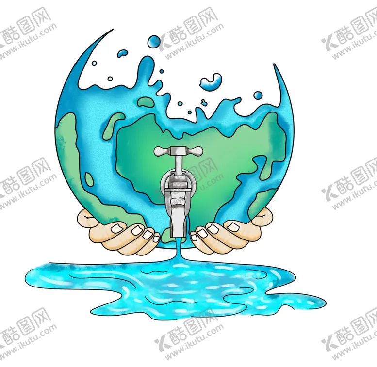 编号：40327702150619586831【酷图网】源文件下载-节约用水低碳生活插画社区免抠