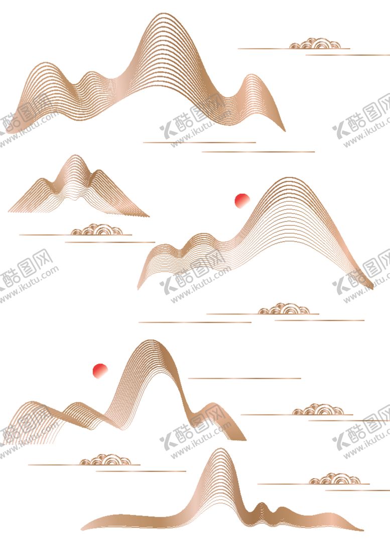 编号：49297101141749062620【酷图网】源文件下载-矢量线条山峰