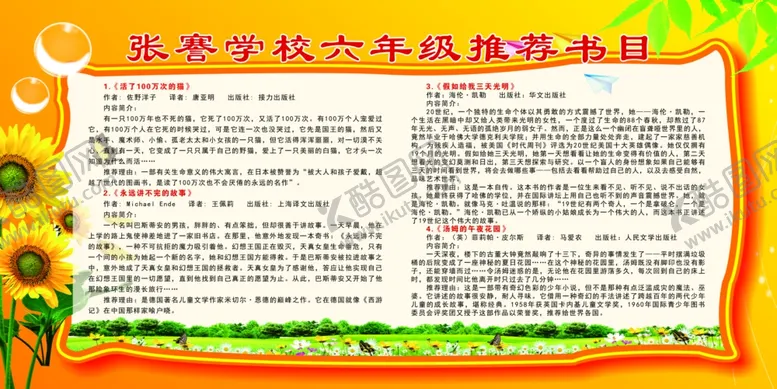 编号：85147405101624482579【酷图网】源文件下载-推荐书籍书目展板