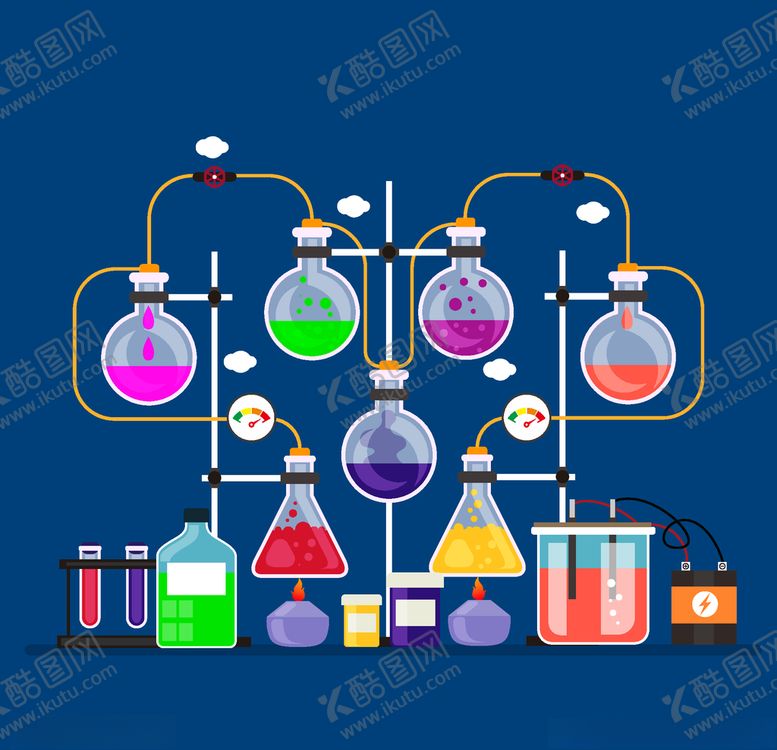 编号：24928807121058146490【酷图网】源文件下载-矢量科学实验器材