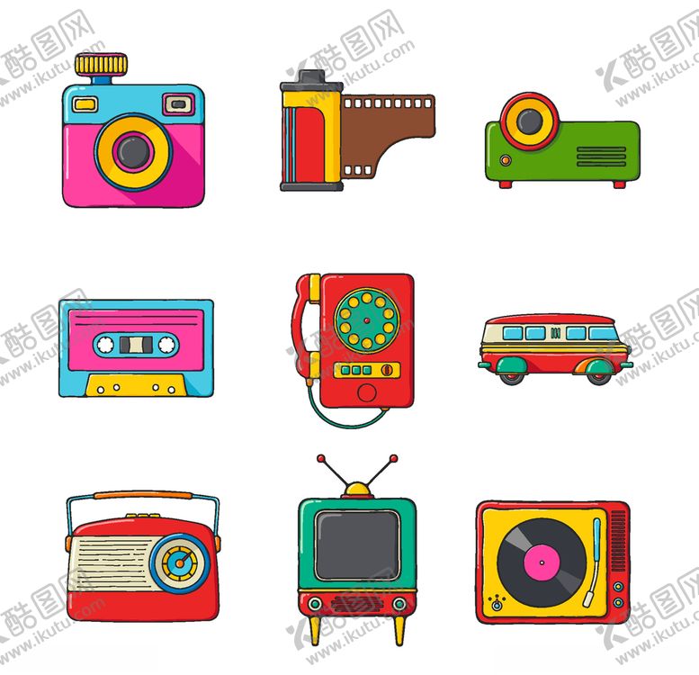 编号：75550509100228211600【酷图网】源文件下载-波普风复古元素