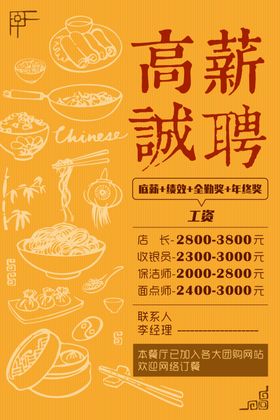 餐饮招聘海报