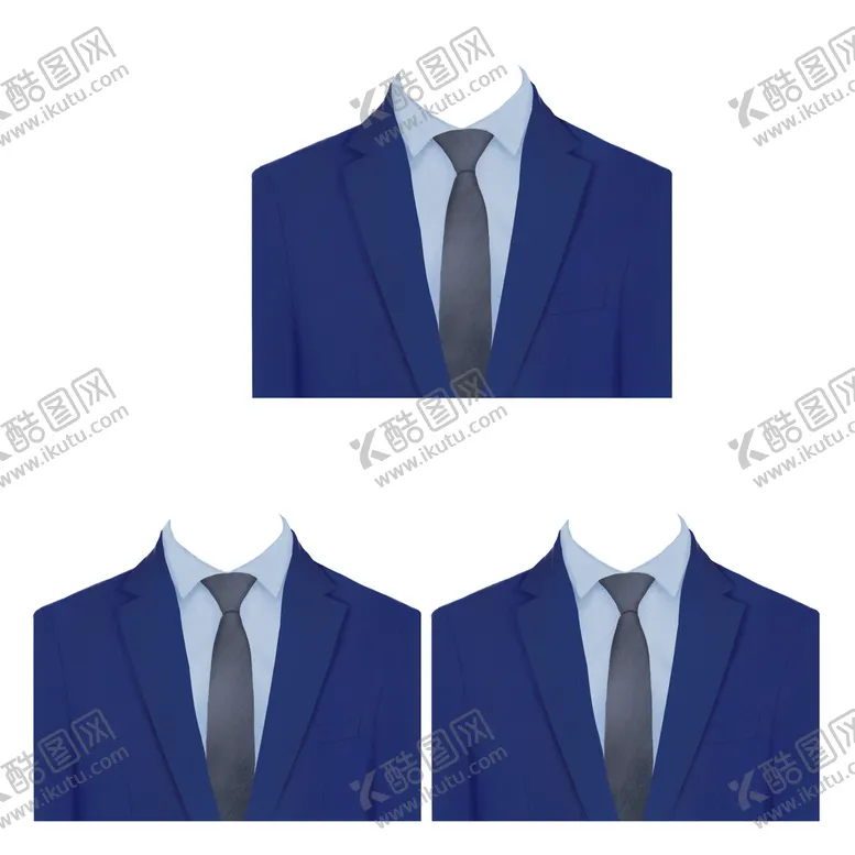 编号：03287509221119495937【酷图网】源文件下载-蓝色西装领带剪切证件照