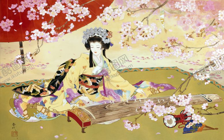 编号：60439106292042351310【酷图网】源文件下载-古风美人赏樱图