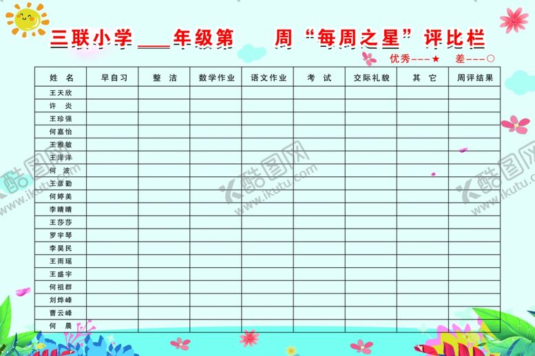 编号：94214907060257349741【酷图网】源文件下载-每周之星