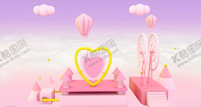 编号：55758807022048483983【酷图网】源文件下载-C4D立体展示场景元素