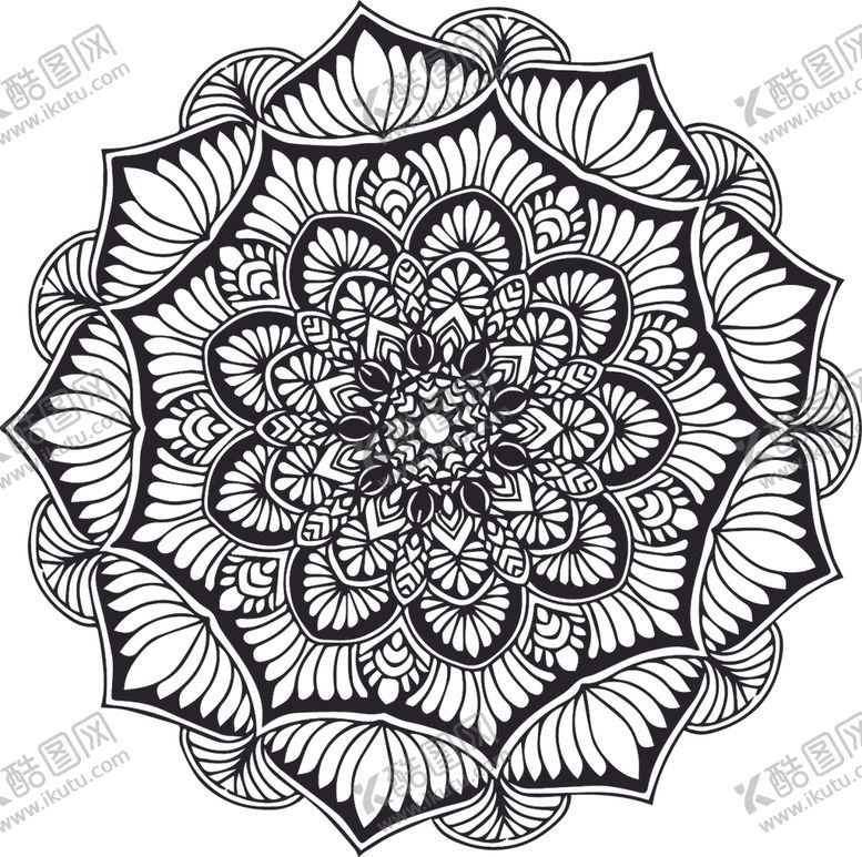 编号：10379609151517414982【酷图网】源文件下载-曼陀罗花纹